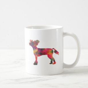 Chinese Crested Dog Geometric Pattern Silhouette Coffee Mug