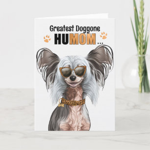 Chinese Crested Dog Greatest HuMOM Mother's Day Holiday Card