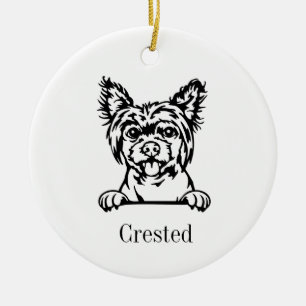 Chinese Crested dog ornament