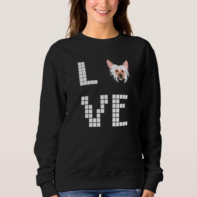 Chinese Crested  Dog  Pixel Art Sweatshirt (Front)