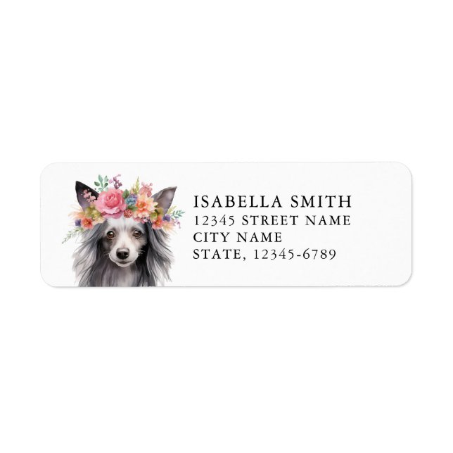 Chinese Crested Dog Return Address Labels (Front)