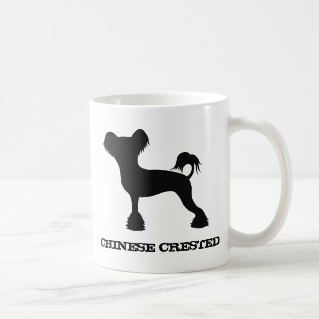 Chinese Crested Dog Silhouettes Cresties Custom Coffee Mug (Right)