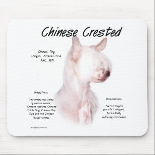 Chinese Crested (hairless) History Design Mouse Mat