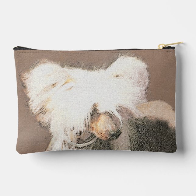 Chinese Crested Hairless Painting Original Dog Art Accessory Pouch (Back)