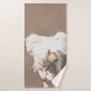 Chinese Crested Hairless Painting Original Dog Art Bath Towel Set
