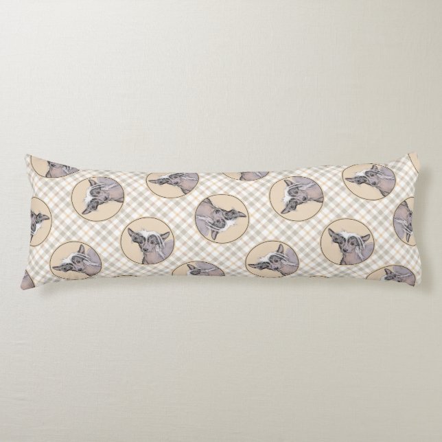 Chinese Crested Hairless Painting Original Dog Art Body Cushion (Front)