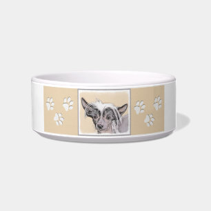 Chinese Crested Hairless Painting Original Dog Art Bowl
