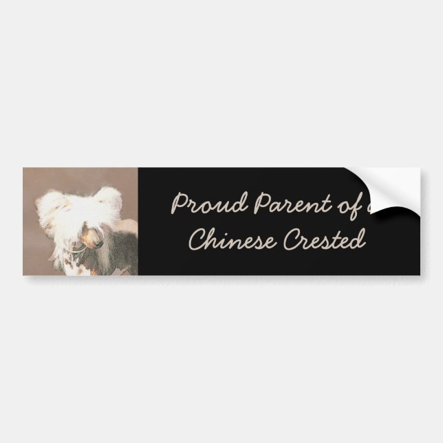 Chinese Crested Hairless Painting Original Dog Art Bumper Sticker (Front)