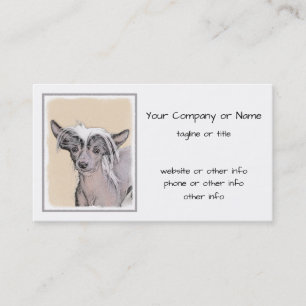 Chinese Crested Hairless Painting Original Dog Art Business Card