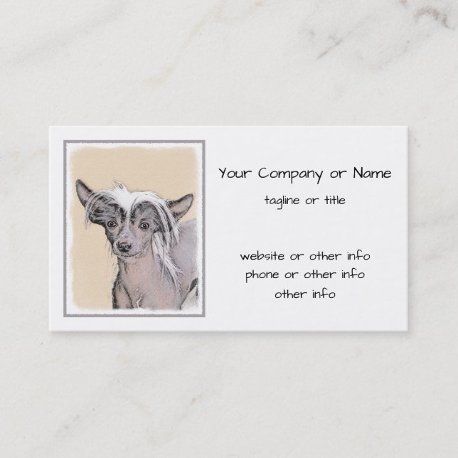 Chinese Crested Hairless Painting Original Dog Art Business Card (Front)