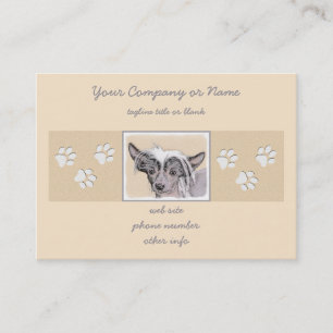 Chinese Crested Hairless Painting Original Dog Art Business Card
