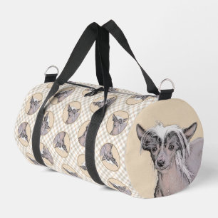 Chinese Crested Hairless Painting Original Dog Art Duffle Bag