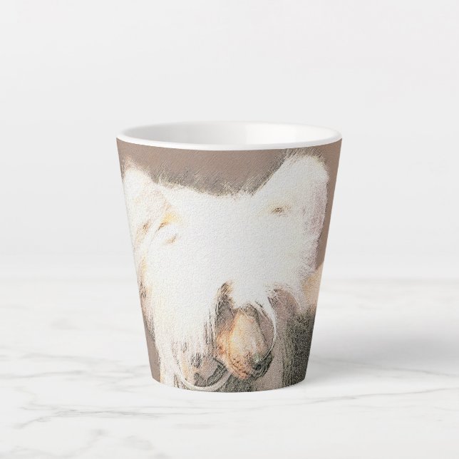 Chinese Crested Hairless Painting Original Dog Art Latte Mug (Front)