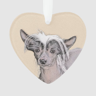 Chinese Crested Hairless Painting Original Dog Art Ornament