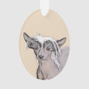 Chinese Crested Hairless Painting Original Dog Art Ornament