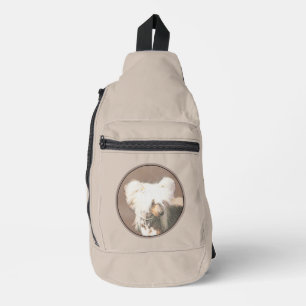 Chinese Crested Hairless Painting Original Dog Art Sling Bag