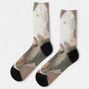 Chinese Crested Hairless Painting Original Dog Art Socks