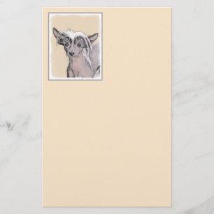 Chinese Crested Hairless Painting Original Dog Art Stationery