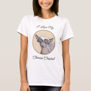 Chinese Crested Hairless Painting Original Dog Art T-Shirt