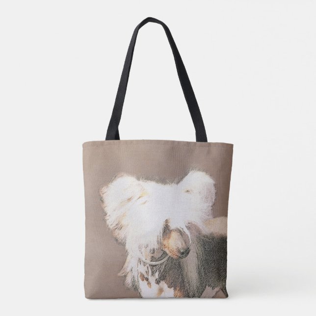Chinese Crested Hairless Painting Original Dog Art Tote Bag (Back)
