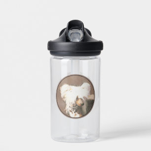 Chinese Crested Hairless Painting Original Dog Art Water Bottle