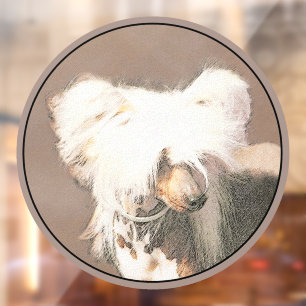 Chinese Crested Hairless Painting Original Dog Art Window Cling