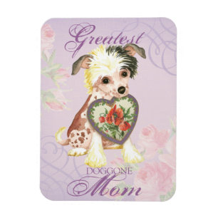 Chinese Crested Heart Mum Magnet