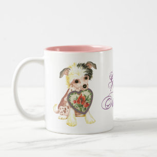Chinese Crested Heart Mum Two-Tone Coffee Mug