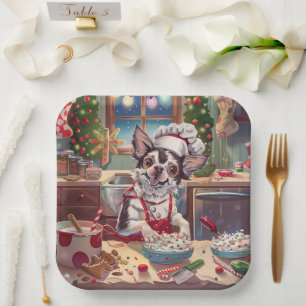 Chinese Crested Holiday Baking: Festive Christmas Paper Plate