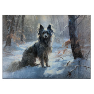 Chinese Crested Let It Snow Christmas Cutting Board