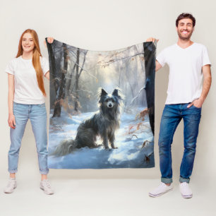 Chinese Crested Let It Snow Christmas Fleece Blanket