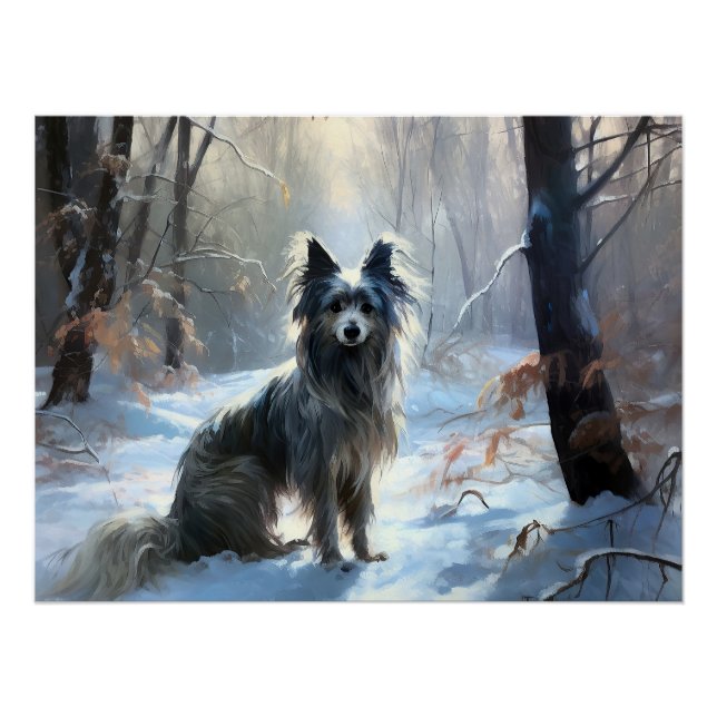 Chinese Crested Let It Snow Christmas Poster (Front)