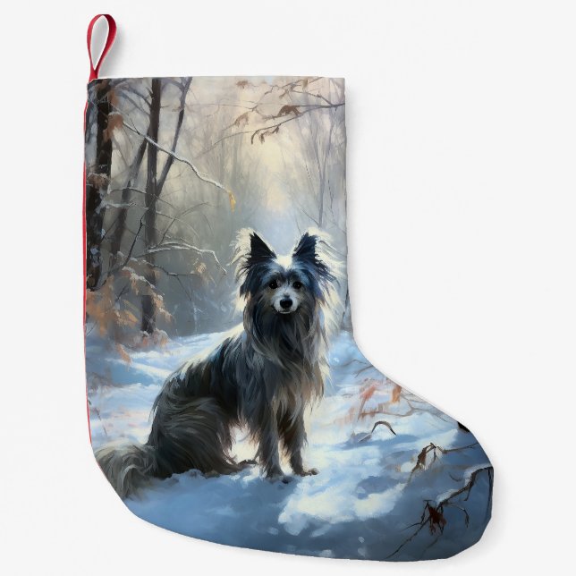 Chinese Crested Let It Snow Christmas Small Christmas Stocking (Front)