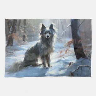 Chinese Crested Let It Snow Christmas Tea Towel