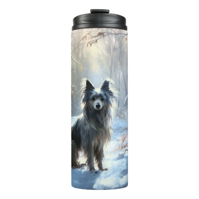 Chinese Crested Let It Snow Christmas Thermal Tumbler (Front)