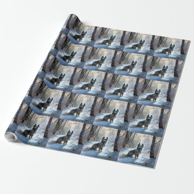 Chinese Crested Let It Snow Christmas Wrapping Paper (Unrolled)