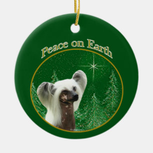 Chinese Crested Peace Ceramic Tree Decoration