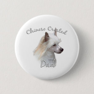 Chinese Crested (powder) Dad 2 6 Cm Round Badge