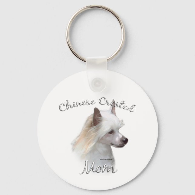 Chinese Crested (powder) Mum 2 Key Ring (Front)
