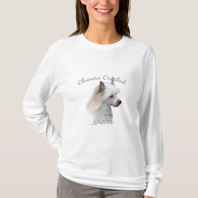 Chinese Crested (powder) Mum 2 T-Shirt (Front)