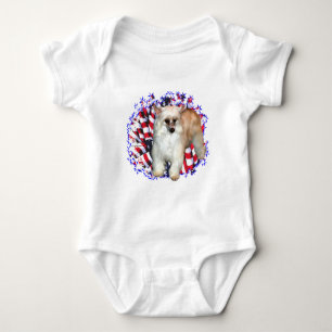 Chinese Crested (powder) Patriot Baby Bodysuit