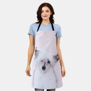Chinese Crested Powderpuff Painting - Dog Art Apron