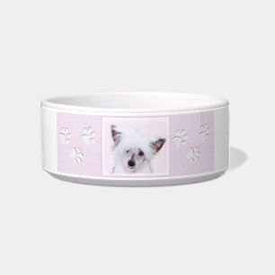 Chinese Crested Powderpuff Painting - Dog Art Bowl