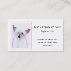Chinese Crested Powderpuff Painting - Dog Art Business Card