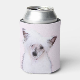 Chinese Crested Powderpuff Painting - Dog Art Can Cooler
