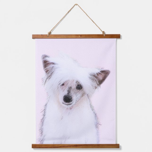 Chinese Crested Powderpuff Painting - Dog Art Hanging Tapestry (Front)