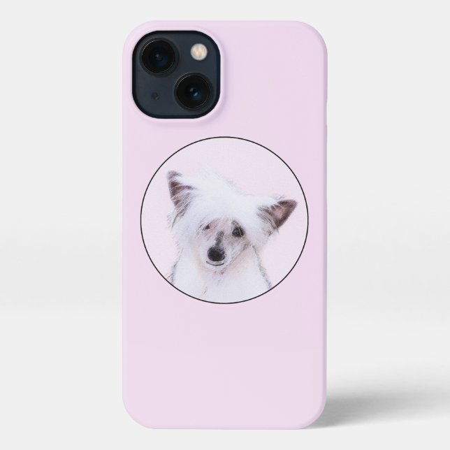 Chinese Crested Powderpuff Painting - Dog Art iPhone Case (Back)