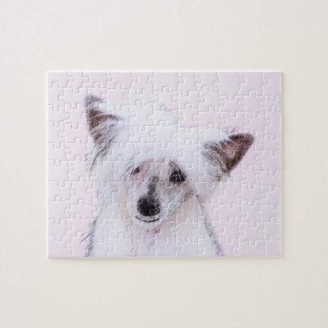 Chinese Crested Powderpuff Painting - Dog Art Jigsaw Puzzle (Horizontal)