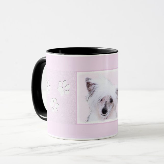 Chinese Crested Powderpuff Painting - Dog Art Mug (Front Left)