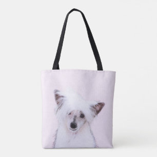 Chinese Crested Powderpuff Painting - Dog Art Tote Bag